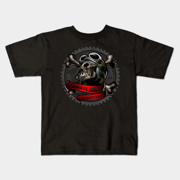 Bastard bikers t-shirt Kids T-Shirt by KANDIM'S Studio